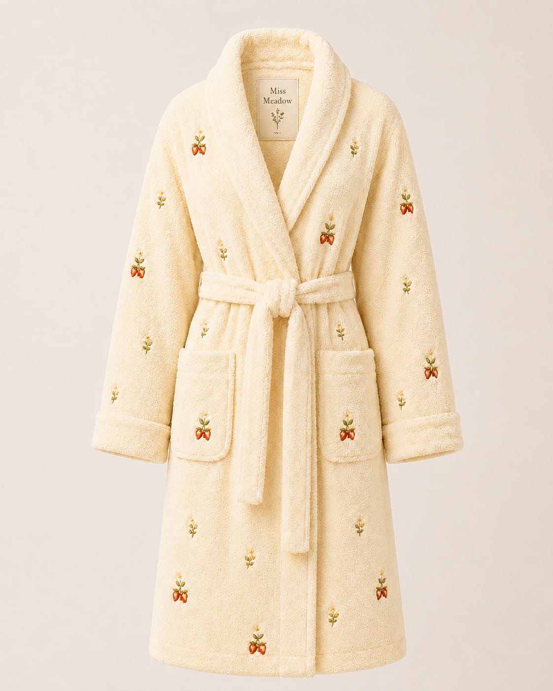 Strawberry Bunny Cotton Terry Robe – Buttercream