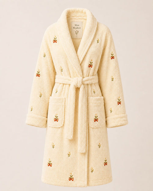 Strawberry Bunny Cotton Terry Robe – Buttercream