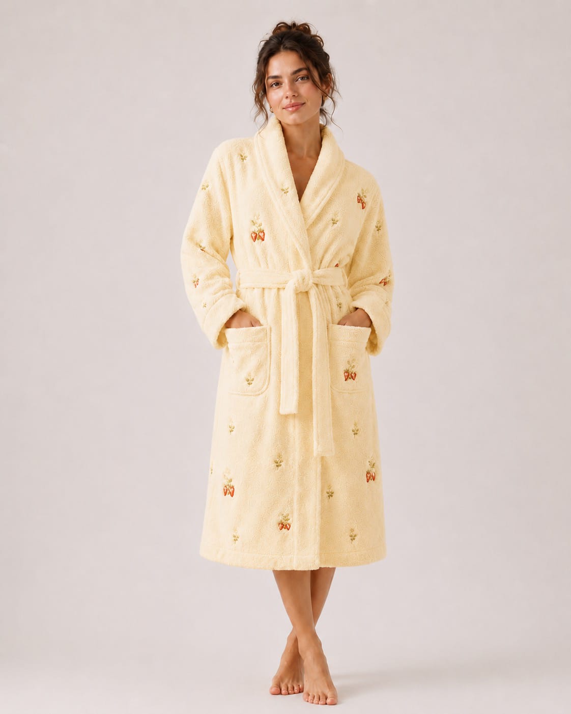 Strawberry Bunny Cotton Terry Robe – Buttercream