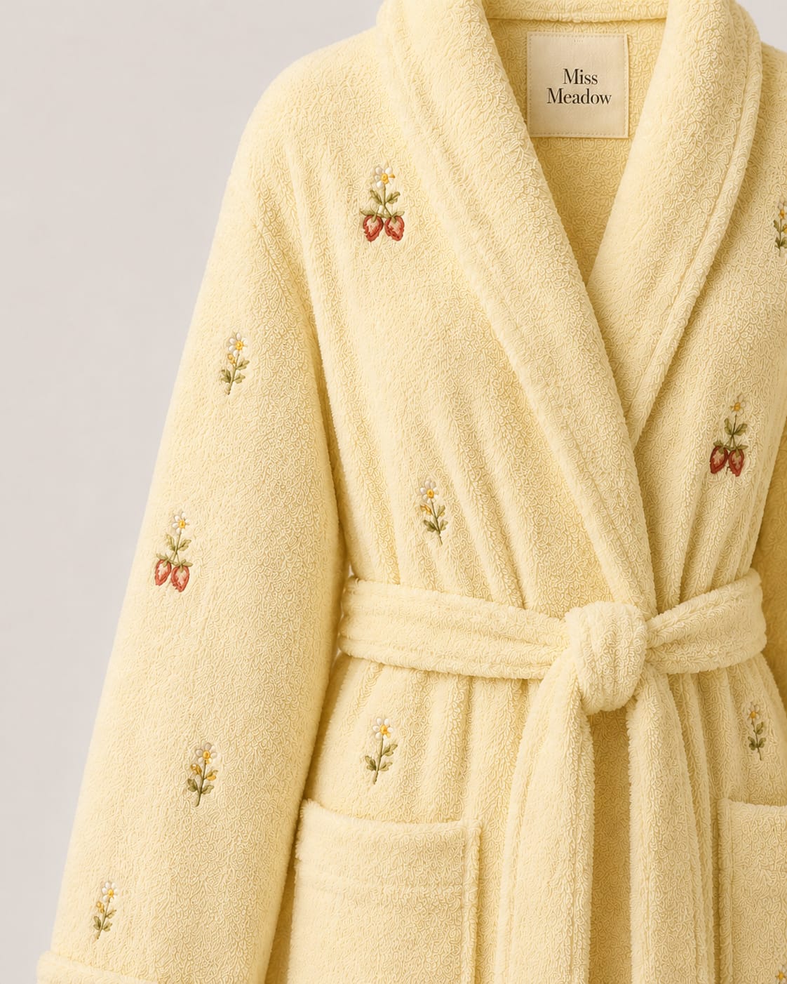 Strawberry Bunny Cotton Terry Robe – Buttercream