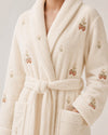 Miss Meadow Strawberry Bunny Terry Robe (Ivory)