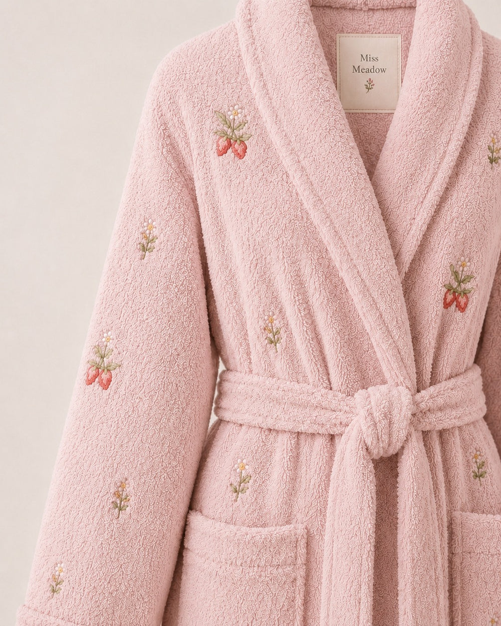 Strawberry Bunny Cotton Terry Robe – Milky Rose