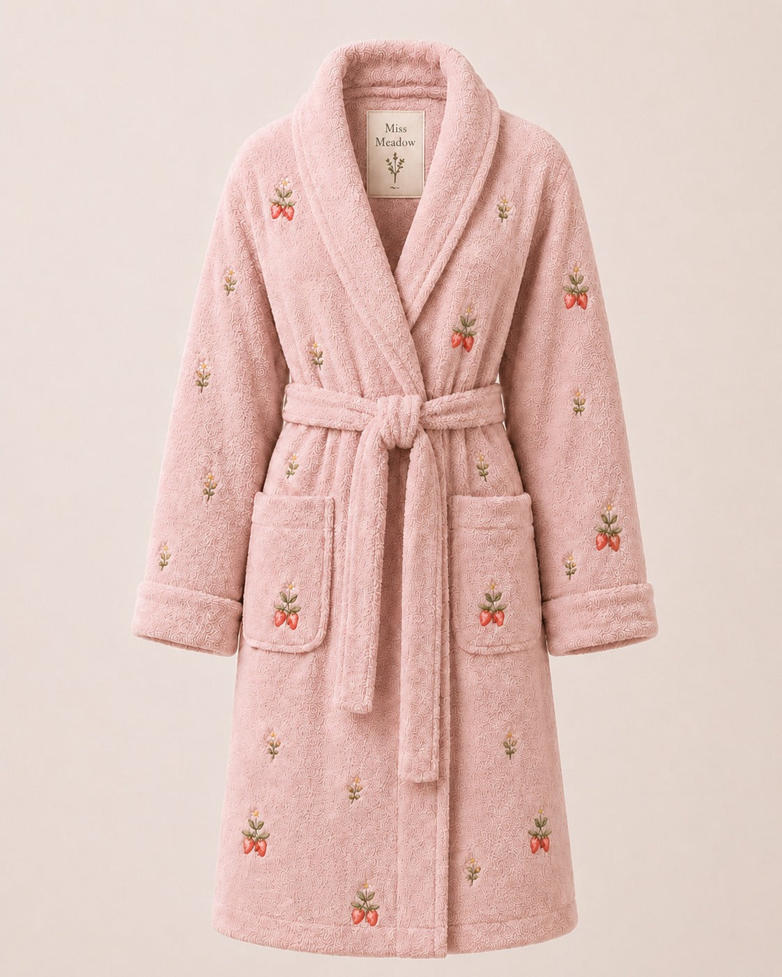 Strawberry Bunny Cotton Terry Robe – Milky Rose