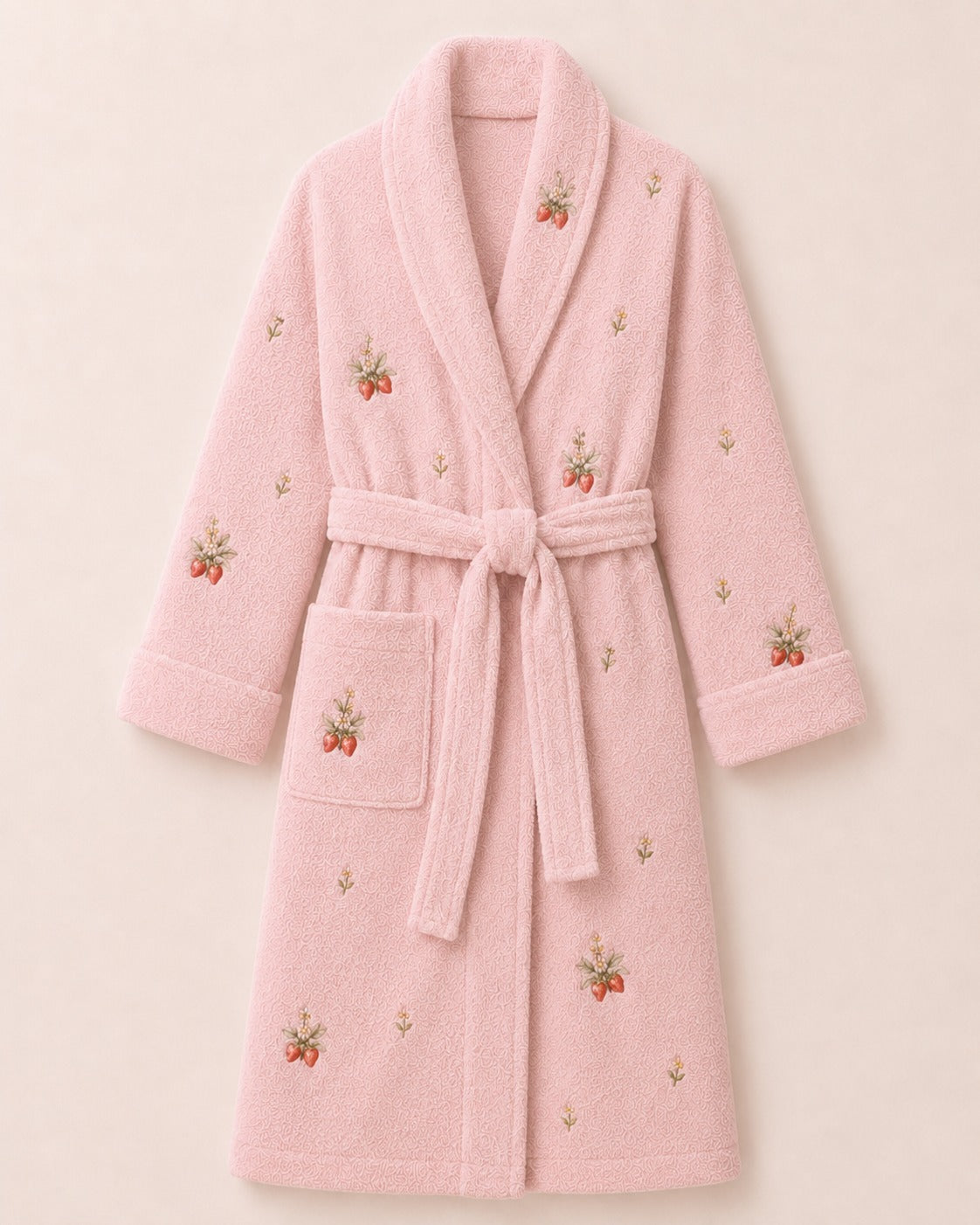 Strawberry Bunny Cotton Terry Robe – Milky Rose