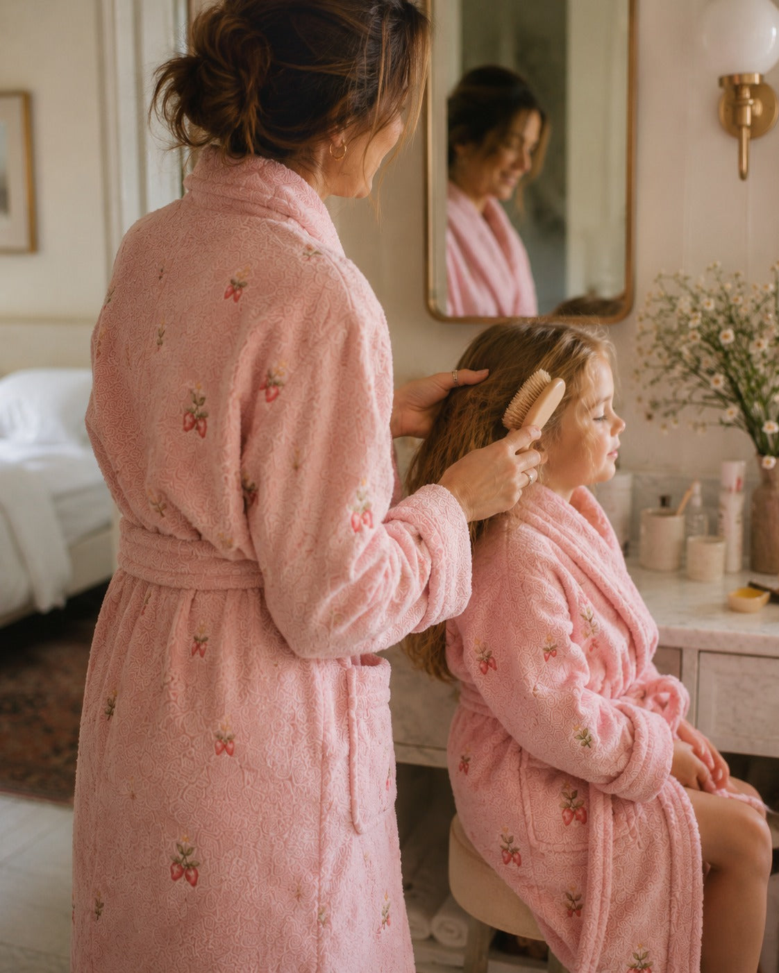 Strawberry Bunny Mommy & Me Robe Set – Milky Rose
